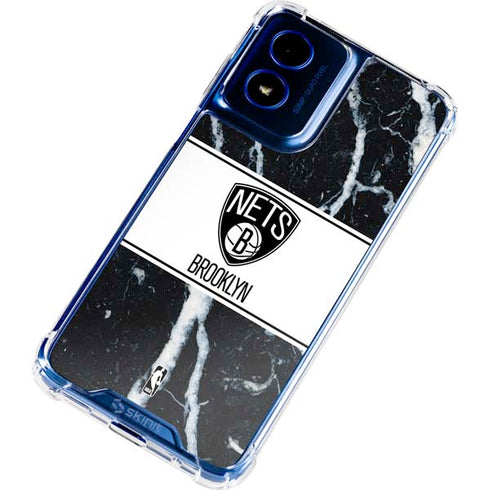 NBA Brooklyn Nets Marble Moto G 5G (2024) Clear Case